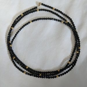 Long sparkly black necklace